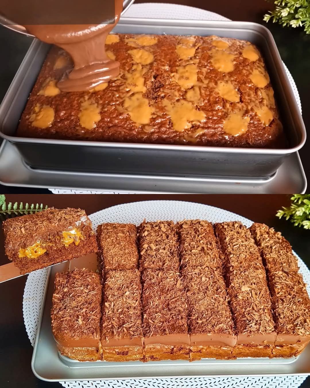 Chocolate Coffee Cake with Caramel Filling