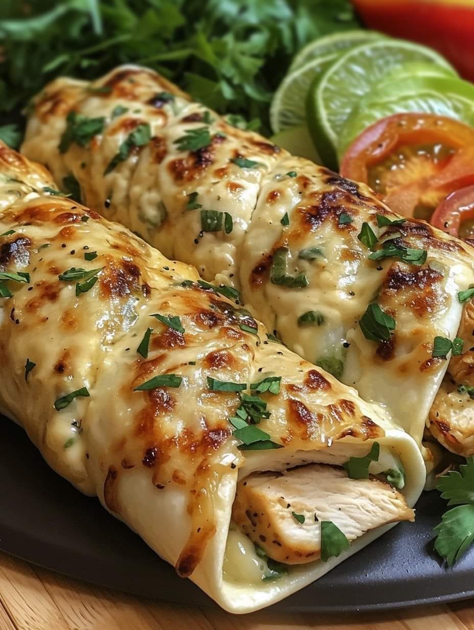 Cheesy Garlic Chicken Wraps