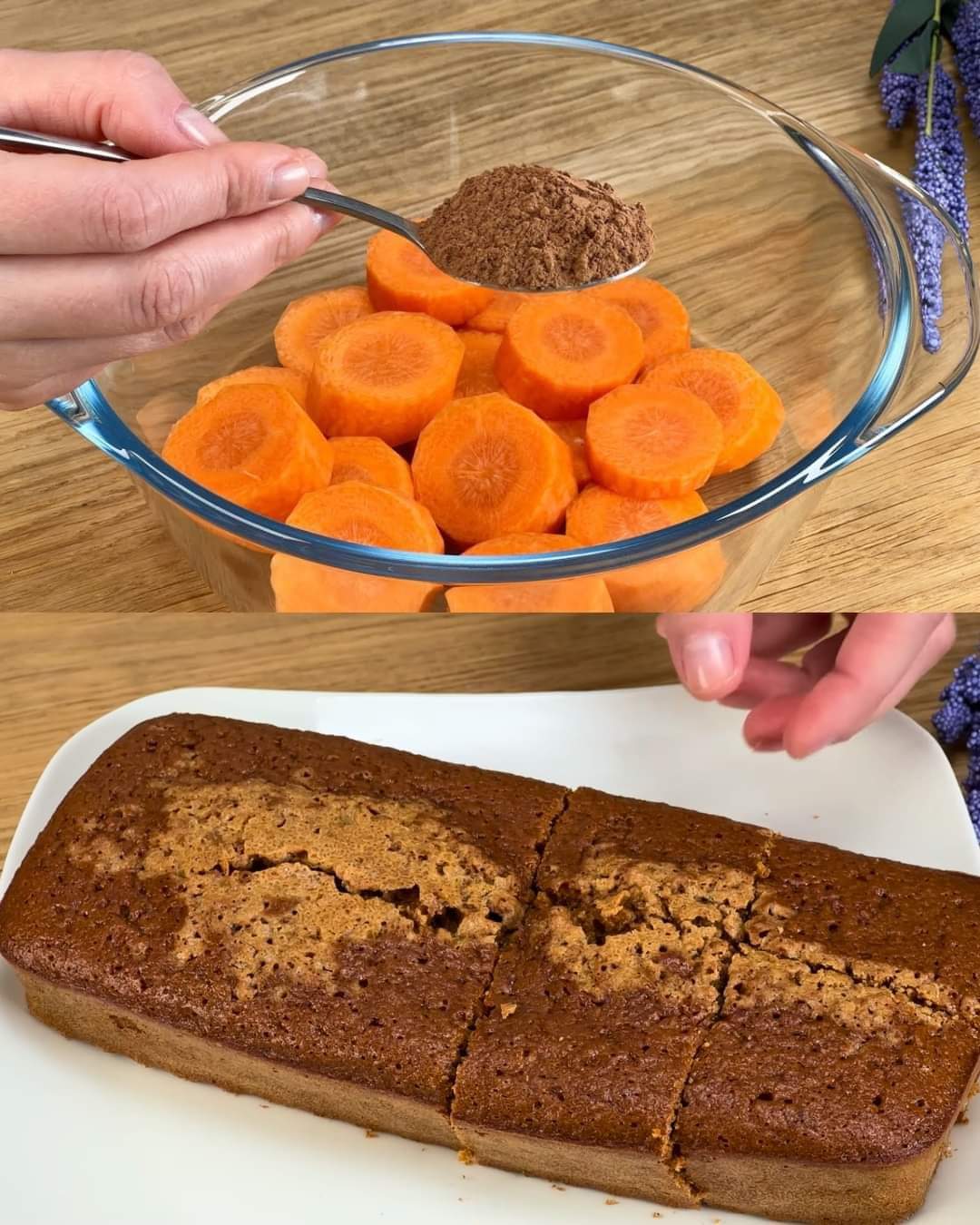 Moist Carrot Chocolate Loaf Cake Recipe