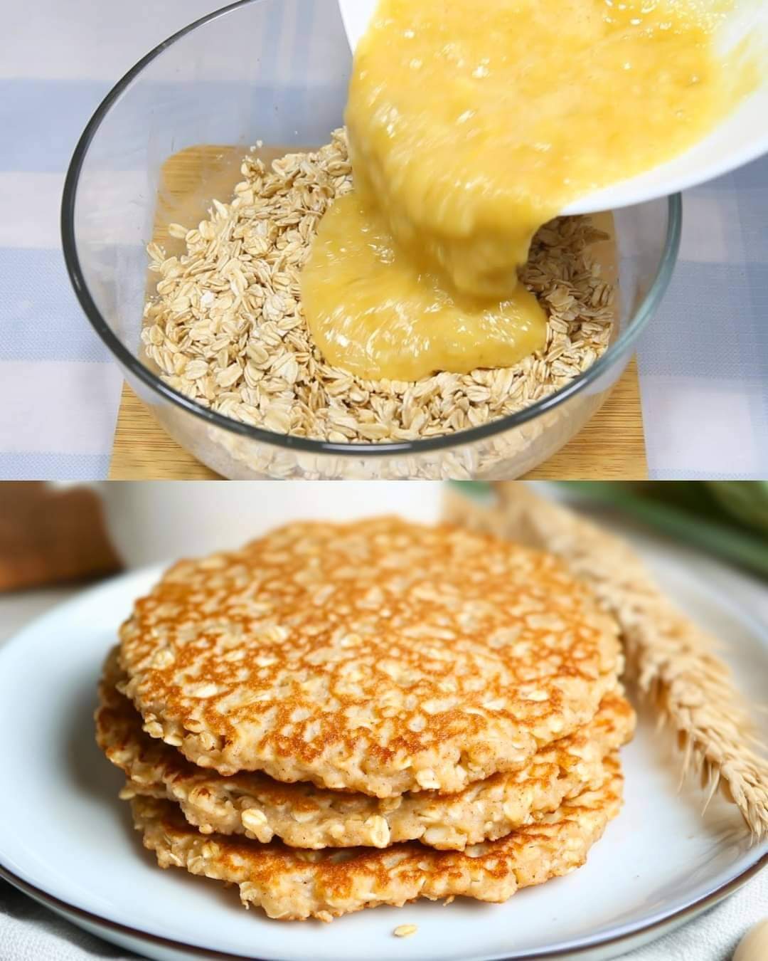 Banana Oatmeal Pancakes