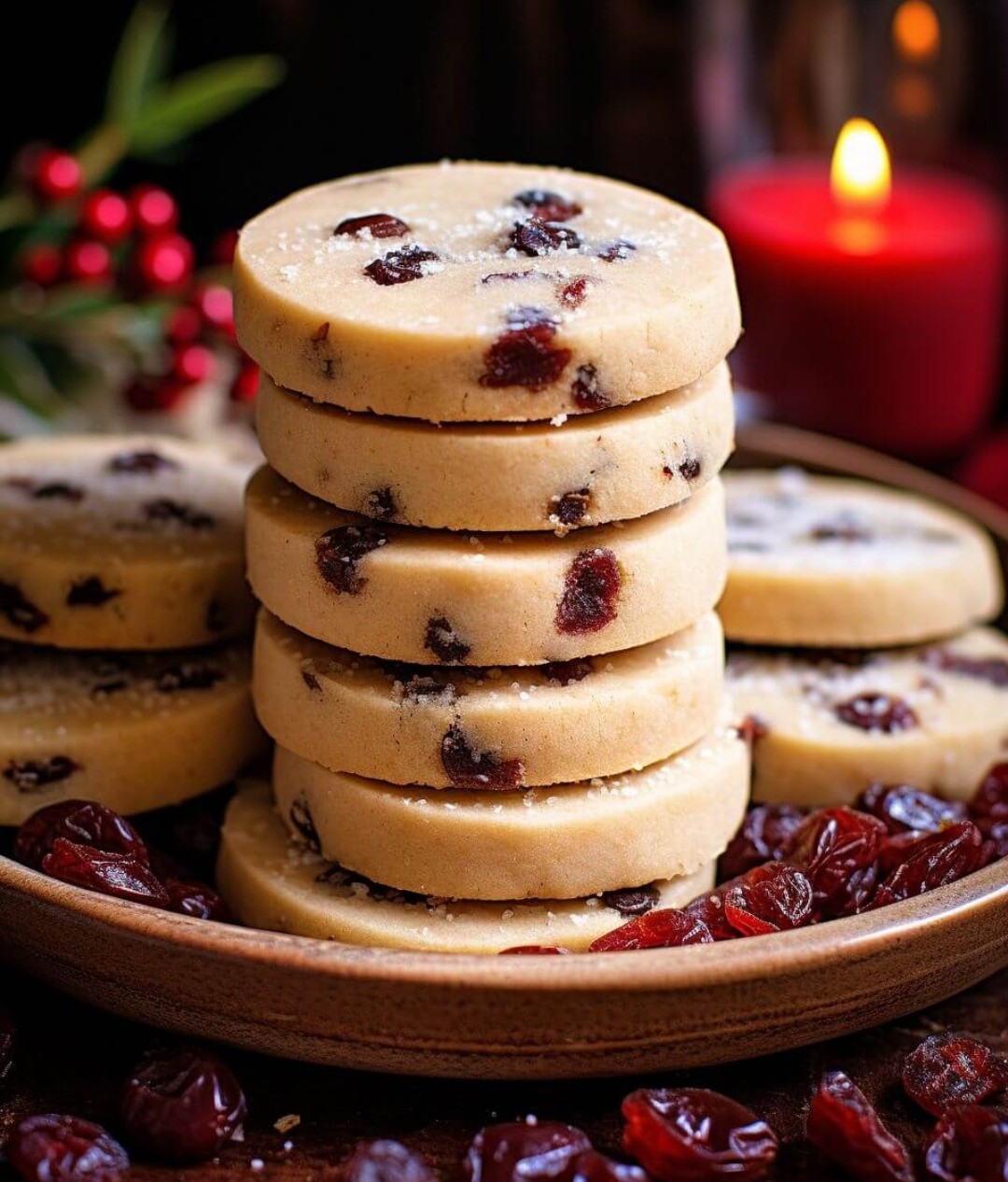 Christmas Maraschino Cherry Shortbread Cookies