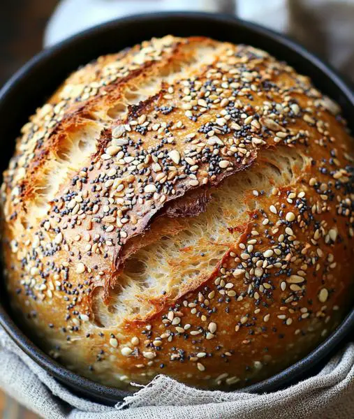 The Ultimate No-Knead Seeded Sourdough Bread: A Rustic Delight