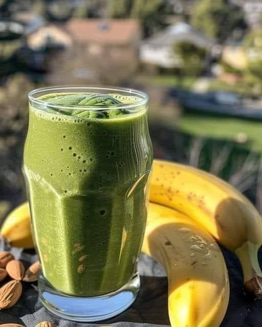 Almond Banana Spinach Smoothie: