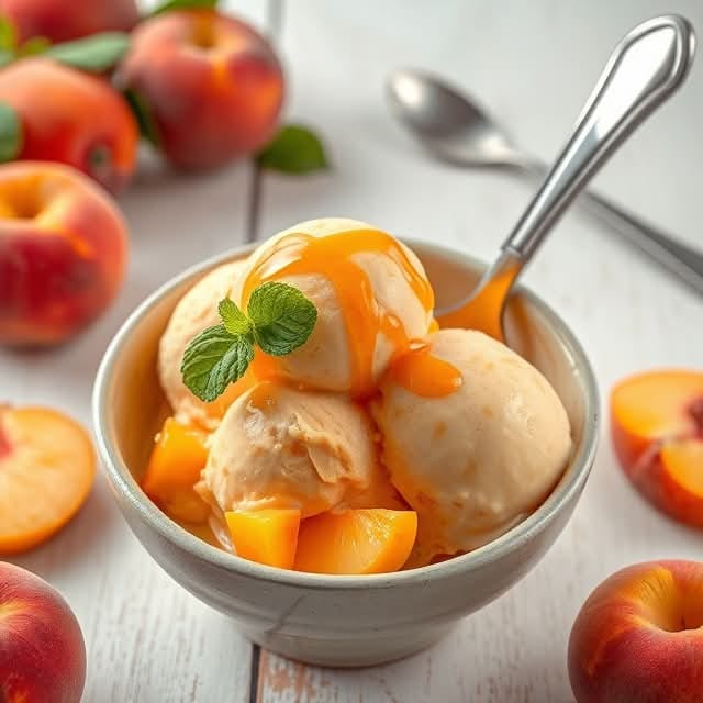 Creamy Homemade Peach Ice Cream Bliss!