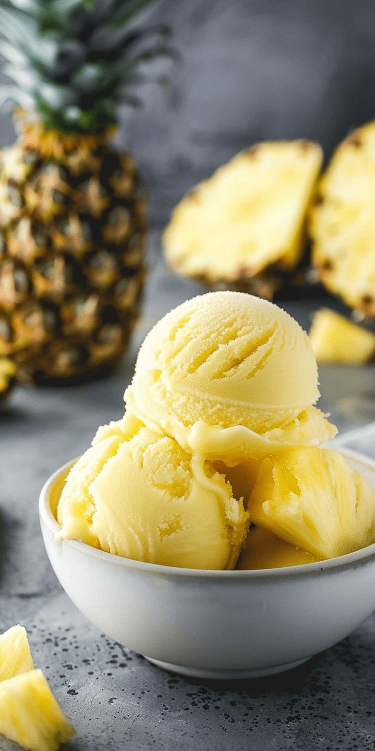 Creamy pineapple ice cream recipe