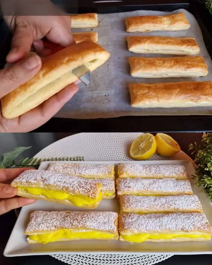 Lemon Cream Puff Pastry Tarts