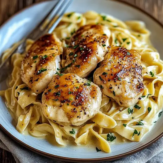 Tender Chicken Paired with Velvety Buttered Noodles