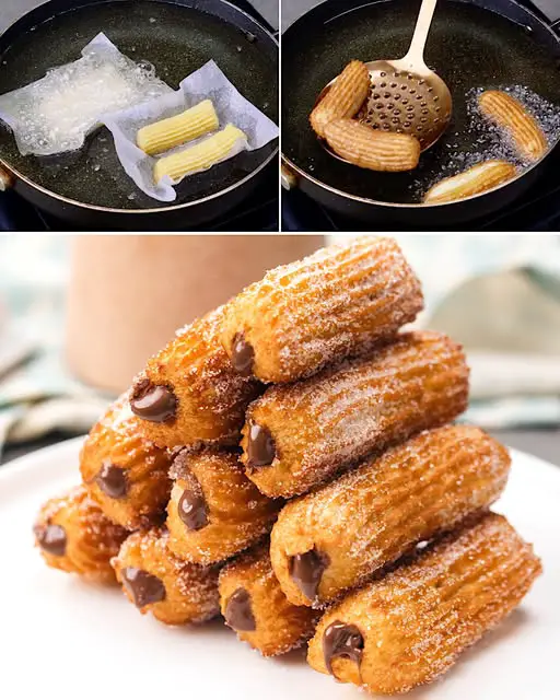 Hazelnut cream stuffed churros: this treat is just irresistible!