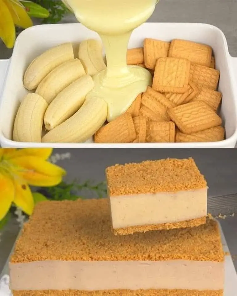 No-Bake Banana Condensed Milk Cake – Ready in Just 5 Minutes!