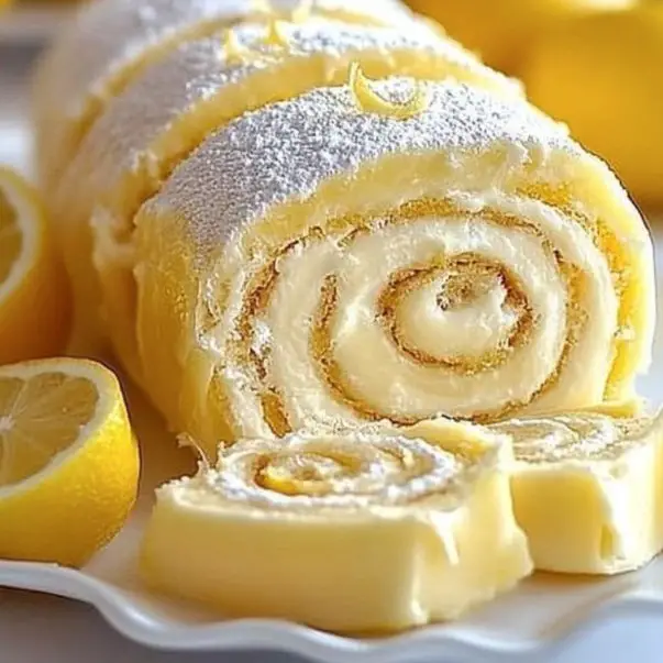 Velvet Lemon Cream Roll Cake – A Tangy Delight