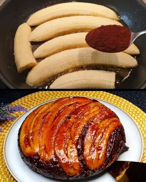 Caramelized Banana Chocolate Cake