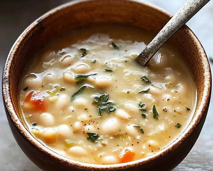 Rustic Tuscan Bean Soup with Fresh Herbs