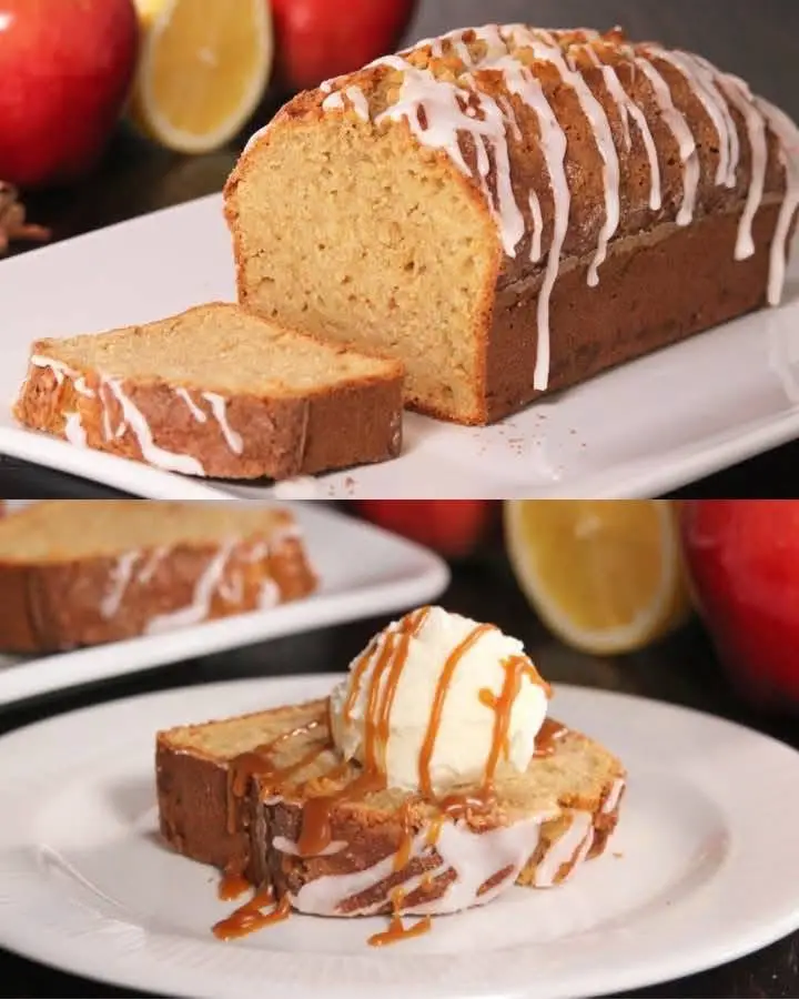 Cinnamon Apple Bread with a Sweet Glaze