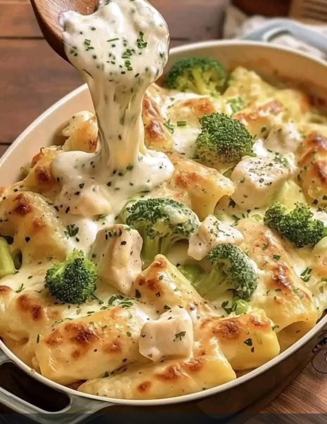 Chicken and Broccoli Baked Alfredo