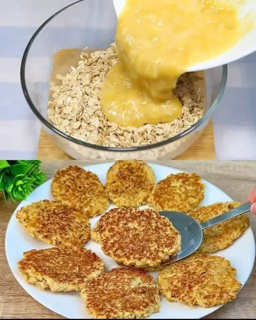 Sugar-Free Apple Banana Oatmeal Pancakes