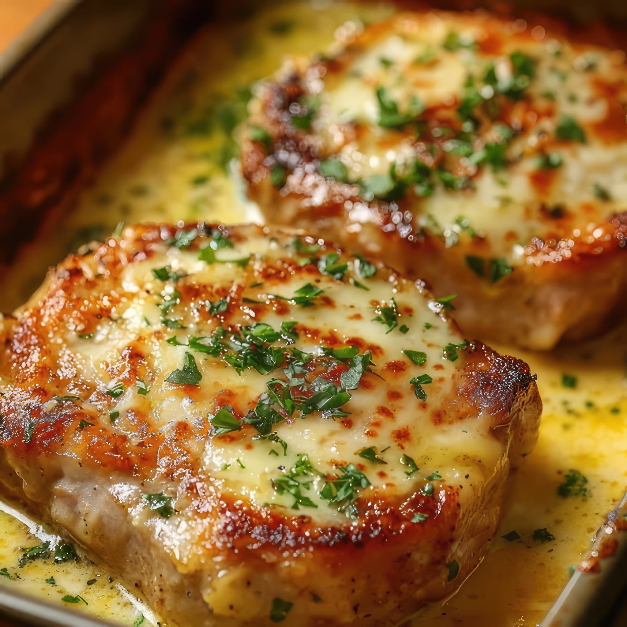 Creamy Garlic Parmesan Pork Chops