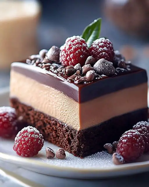 Chocolate Cake and Milk Chocolate Mousse