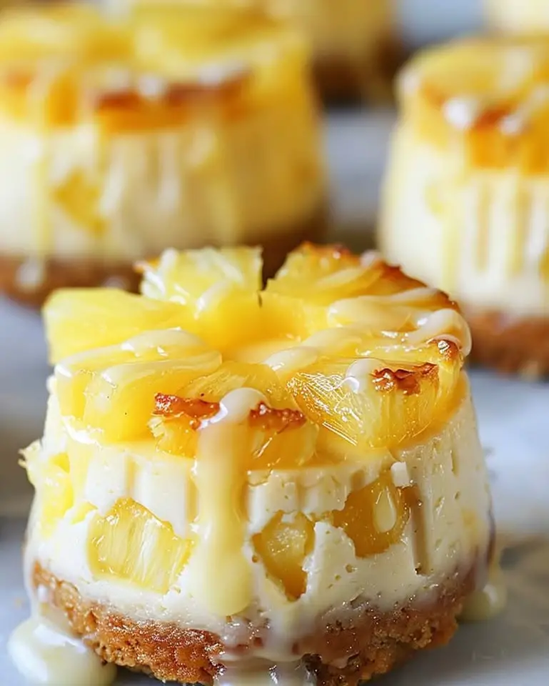 Mini Pineapple Upside-Down Cheesecakes – Easy Recipe