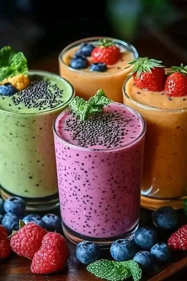 Refreshing, delicious, and packed with nutrients, these four smoothie recipes are perfect for any time of day!