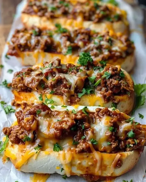 Sloppy Joes with Garlic Bread