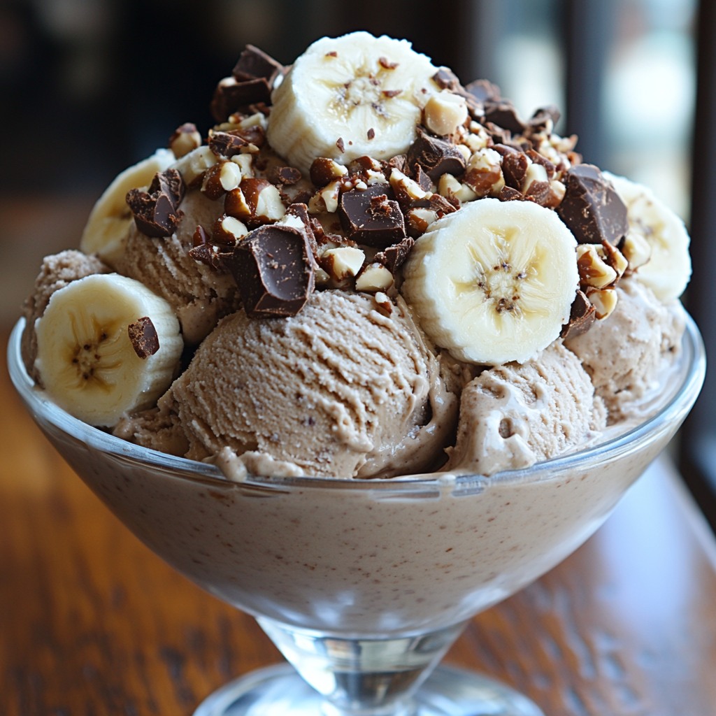 Chocolate Hazelnut and Banana Ice Cream