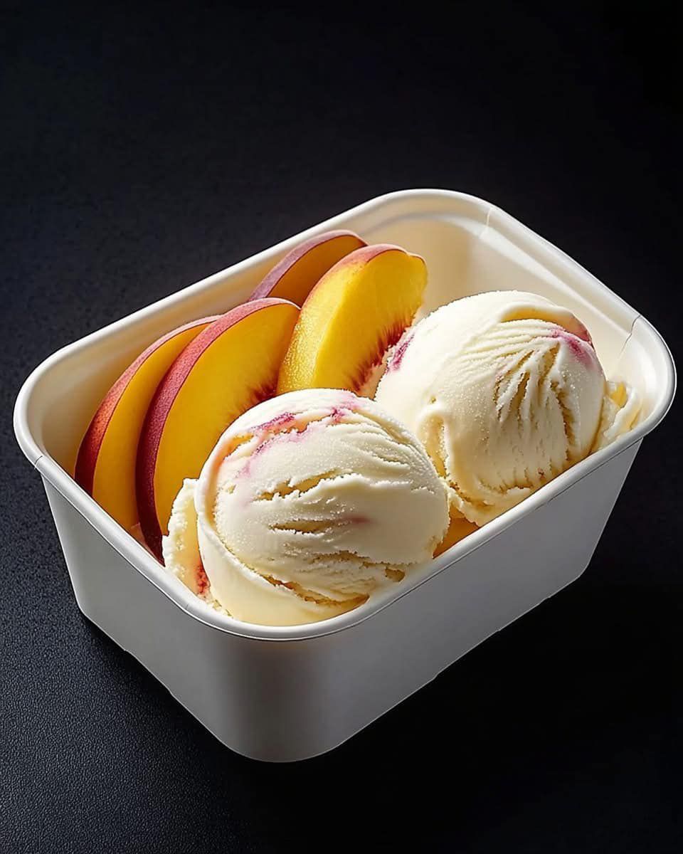 homemade peach ice cream