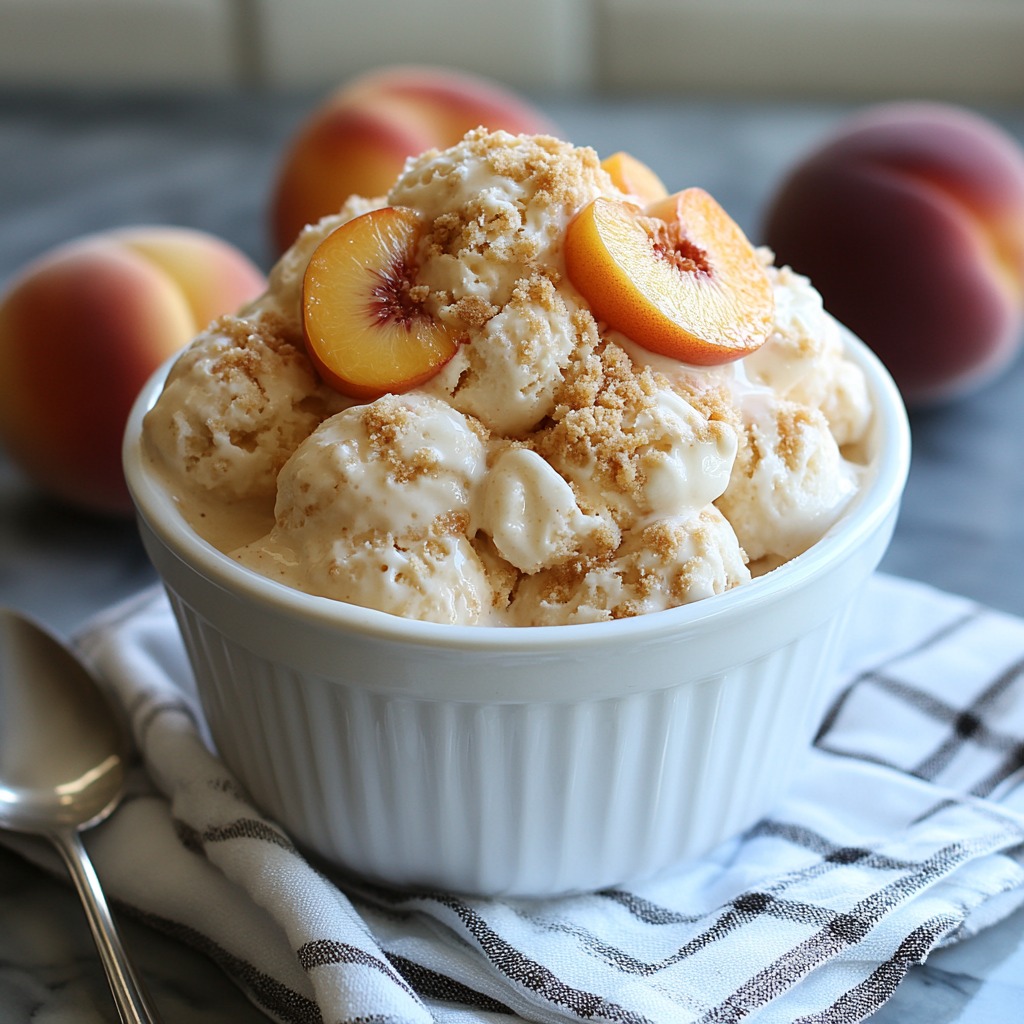 Homemade Peach Cobbler Ice Cream