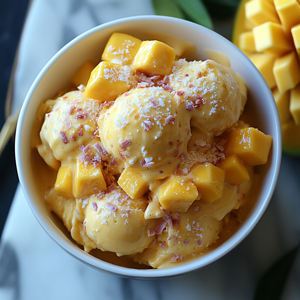 Homemade Tropical Mango Ice Cream