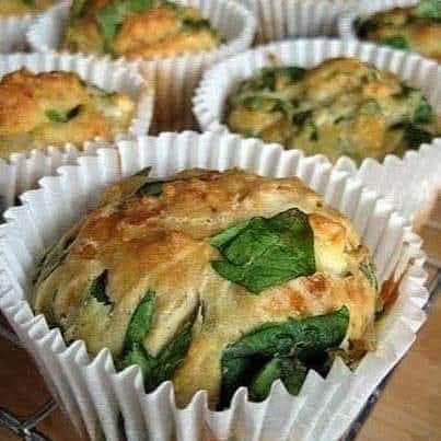 Feta, Cheddar and Spinach Muffins