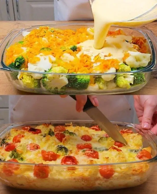 Vegan Baked Broccoli and Cauliflower Casserole