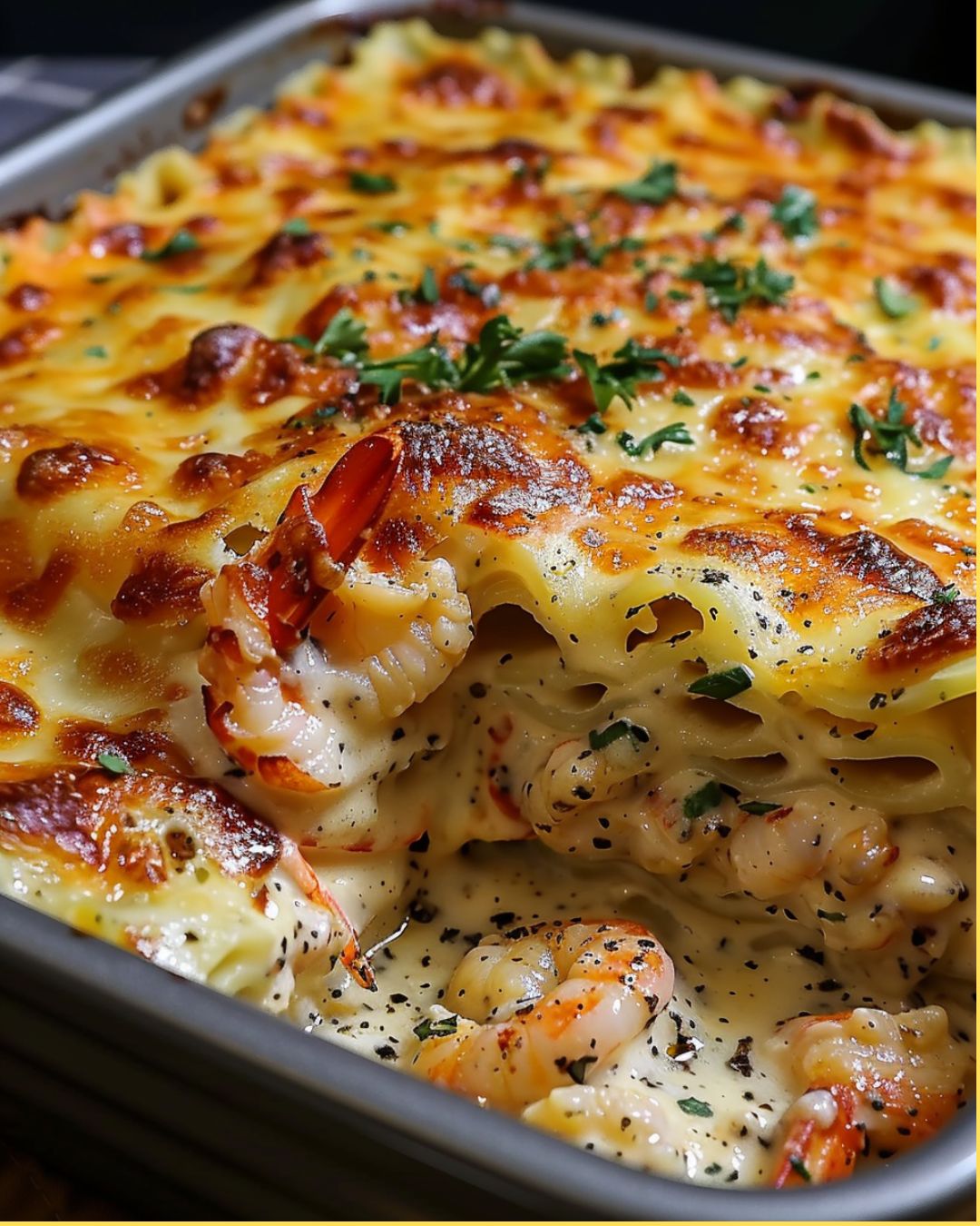 Spicy Crawfish Alfredo Lasagna