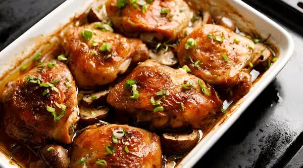 Chicken Thighs With Mushrooms and Shallots