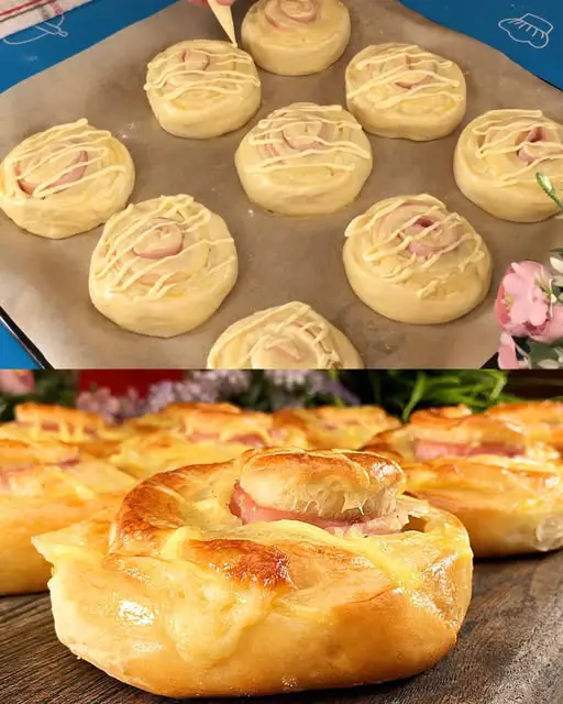 Rolls with Potatoes, Ham, and Cheese