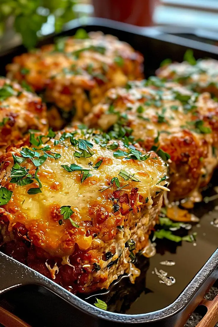 Garlic Parmesan Chicken Mini Meatloaves