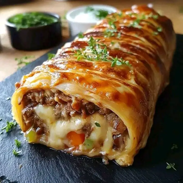 Savory Flaky Meat and Cheese Rolls