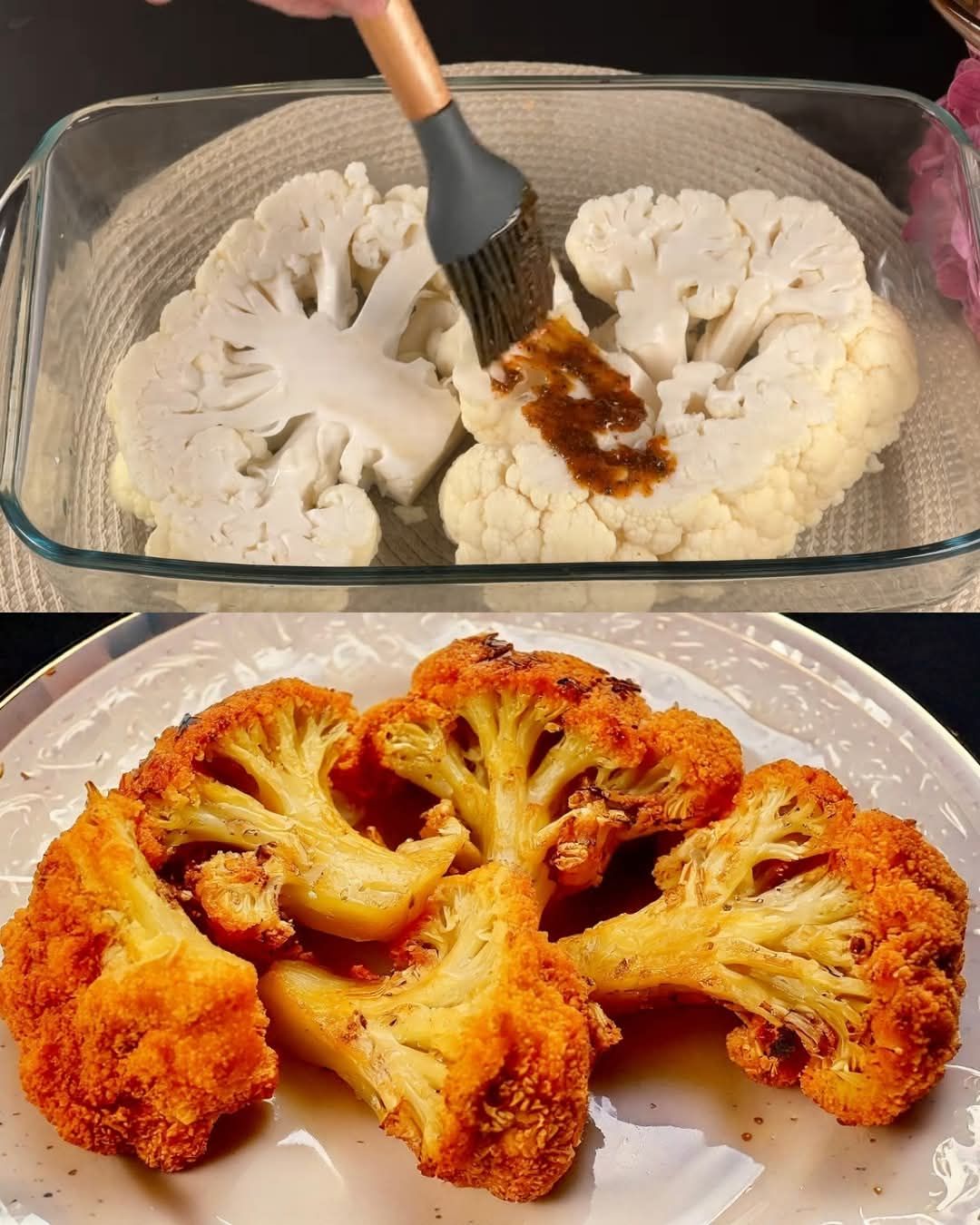 Crispy Cauliflower Steaks with Egg Coating