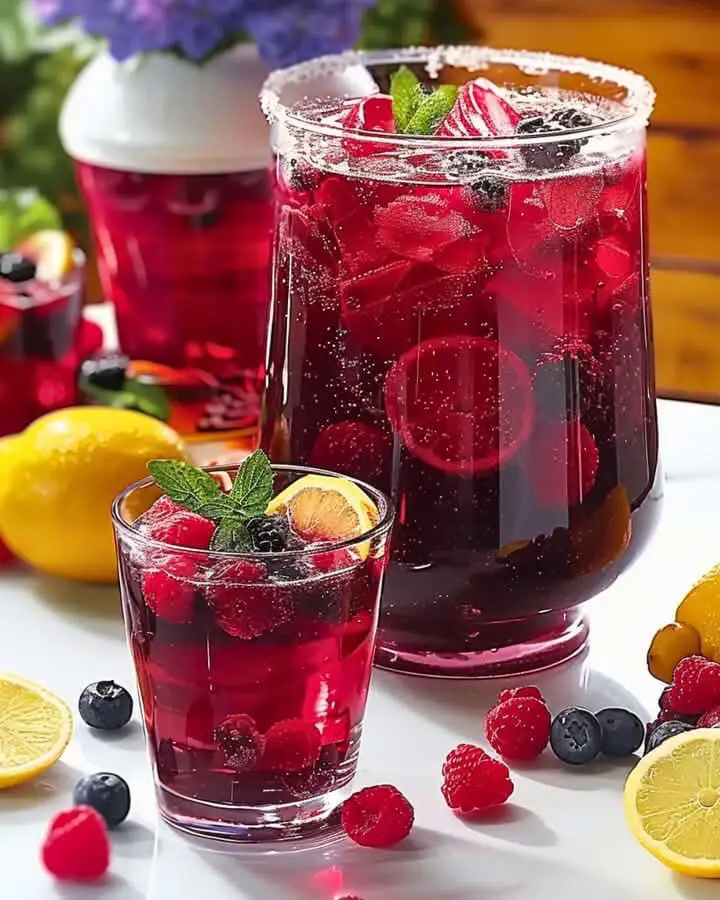 Sparkling Berry Punch: Refreshing Party Drink Delight