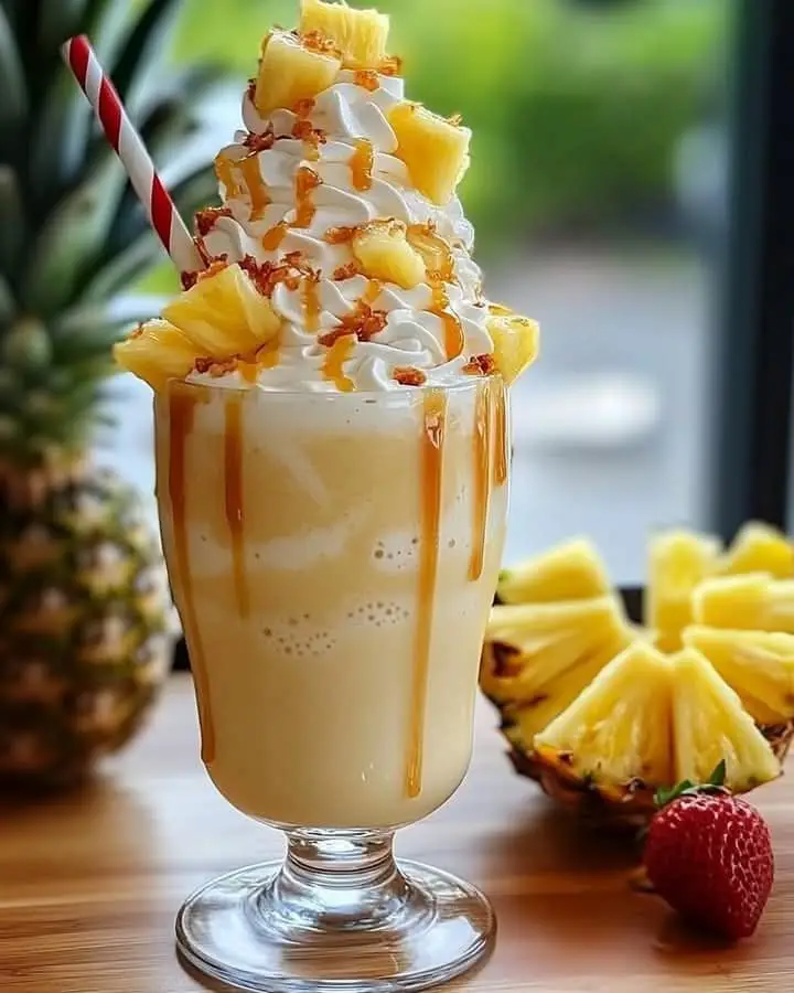 Tropical Caramel Pineapple Milkshake Delight