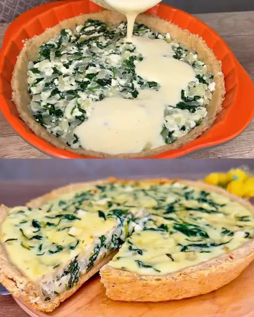 Savory Oat Crust Spinach and Cheese Tart