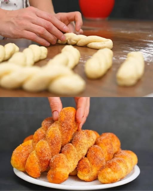 Cottage Cheese Buns with Cinnamon Sugar Coating