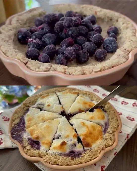 Almond Oatmeal Pancakes with Blueberries and Yogurt