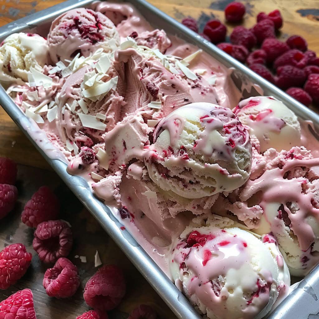 Romantic Raspberry Ripple Ice Cream ❤️