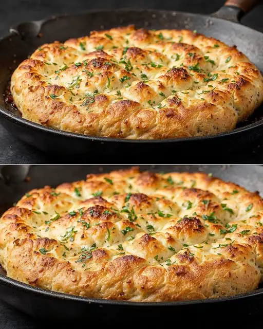 No-Oven Stovetop Caramelized Onion Pull-Apart Bread