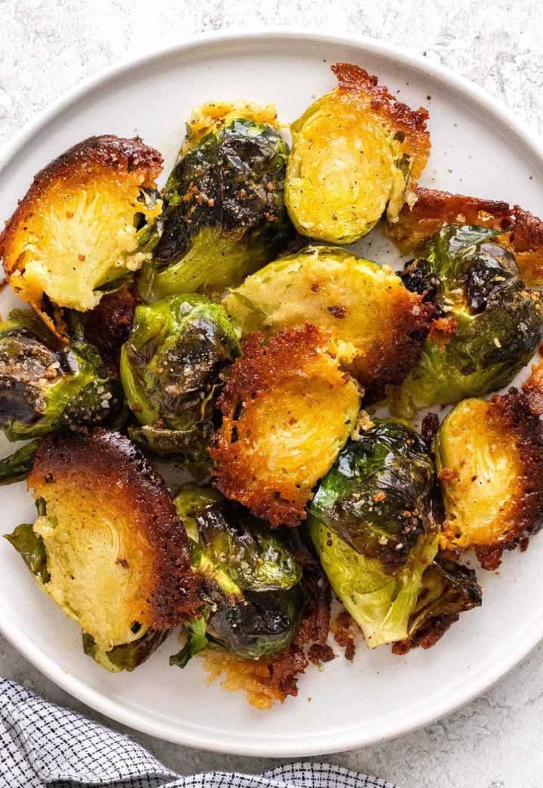 Parmesan Cheese Crusted Brussels Sprouts