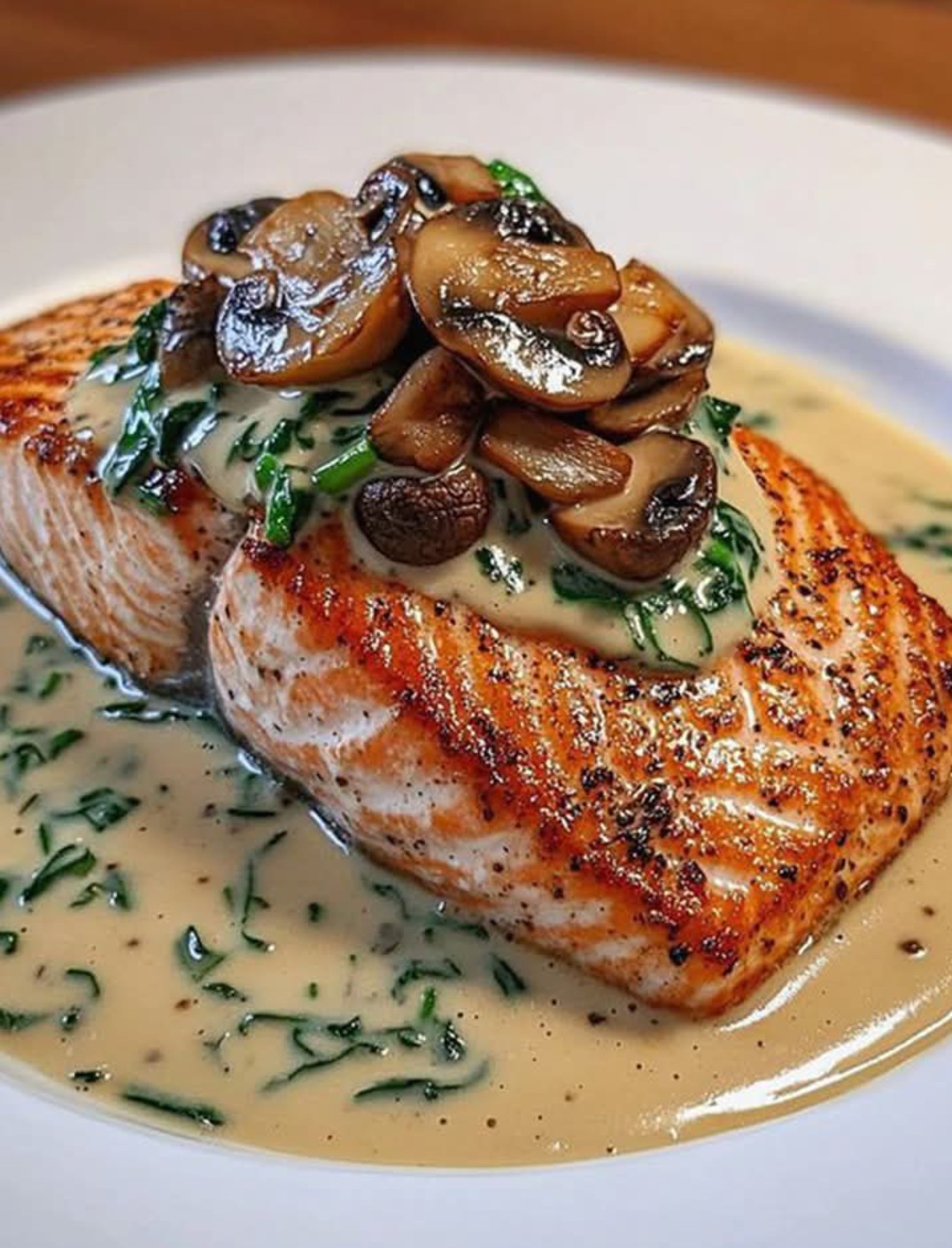 Creamy Garlic Mushroom Salmon: A Restaurant-Style Delight!