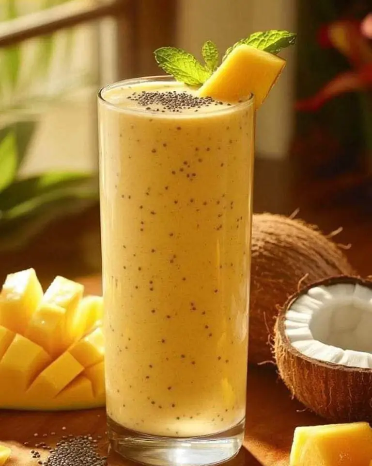 Energizing Tropical Smoothie with Mango, Banana, and Chia Seeds