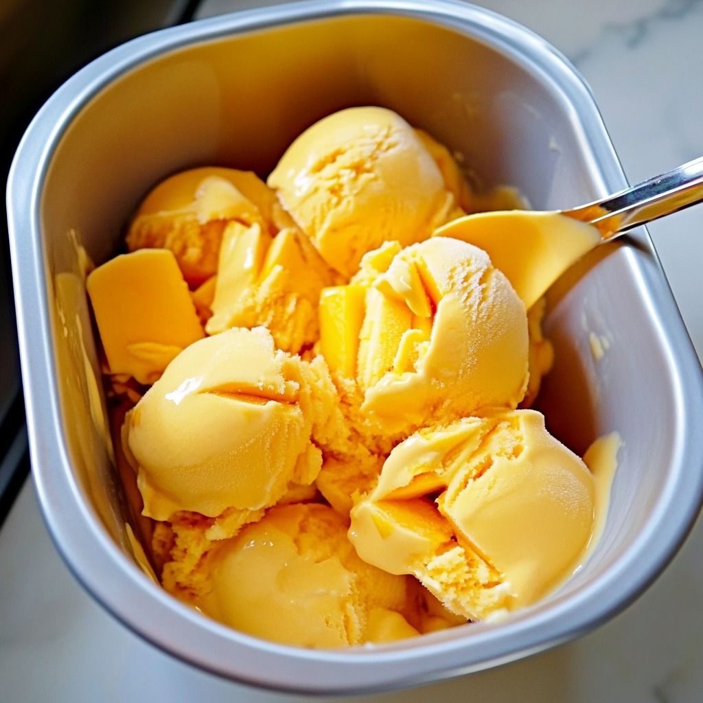 Homemade Mango Ice Cream