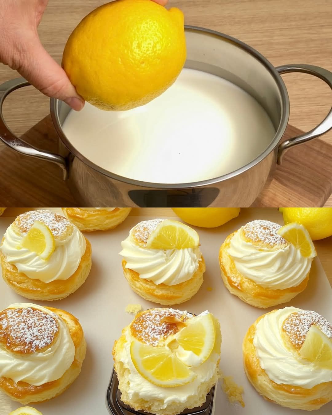 Lemon Cream Puffs with Mascarpone Filling