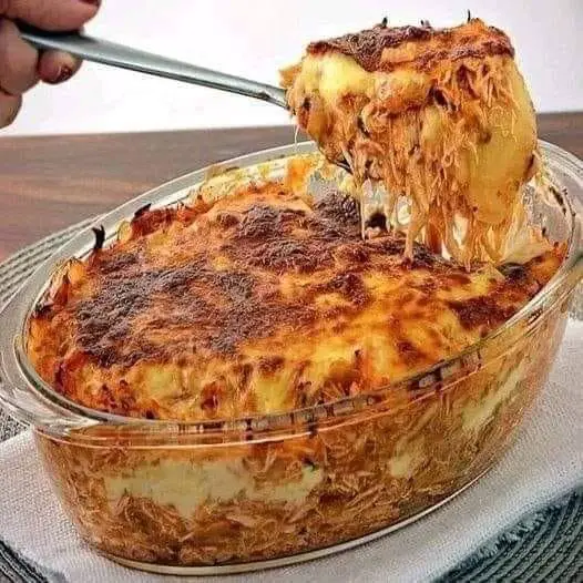 Potato lasagna with chicken