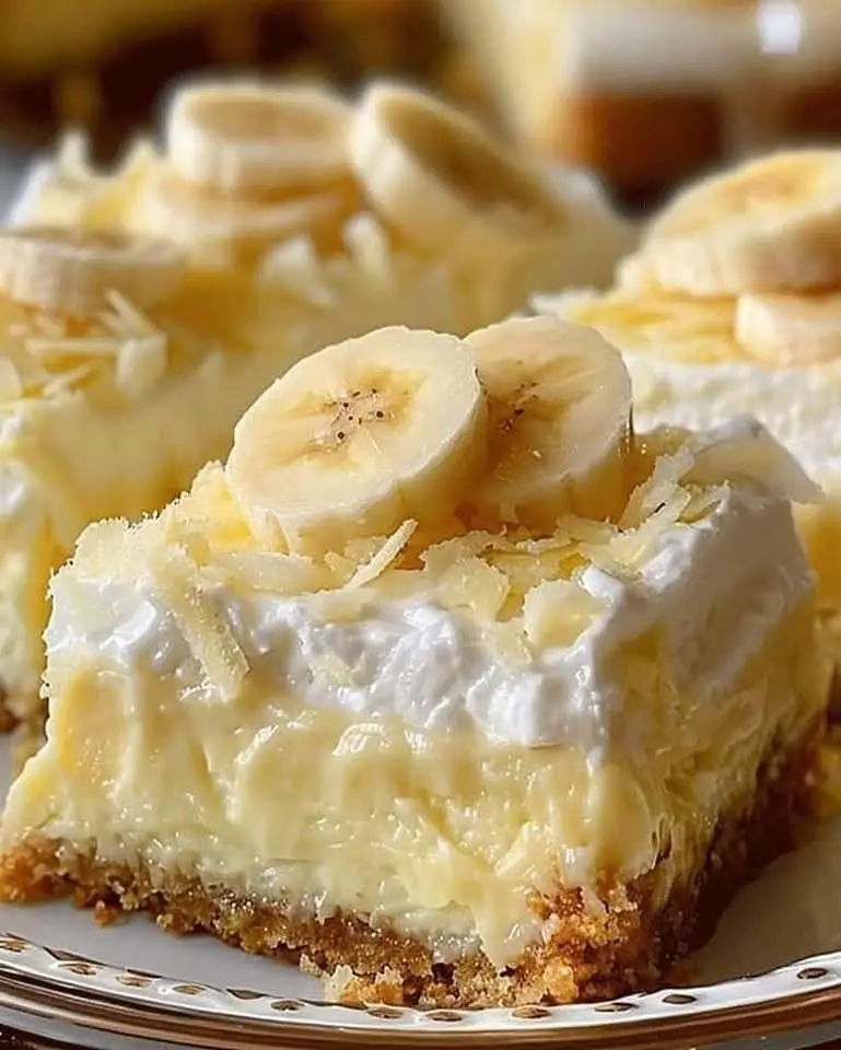 Creamy Banana Pudding Cheesecake Bars